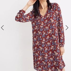 Madewell Button-Back printed flowy mini dress in Antique Flora Size XS